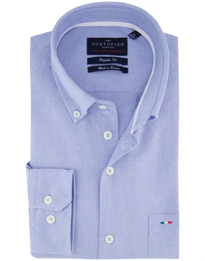 Portofino Portofino overhemd lichtblauw button-down