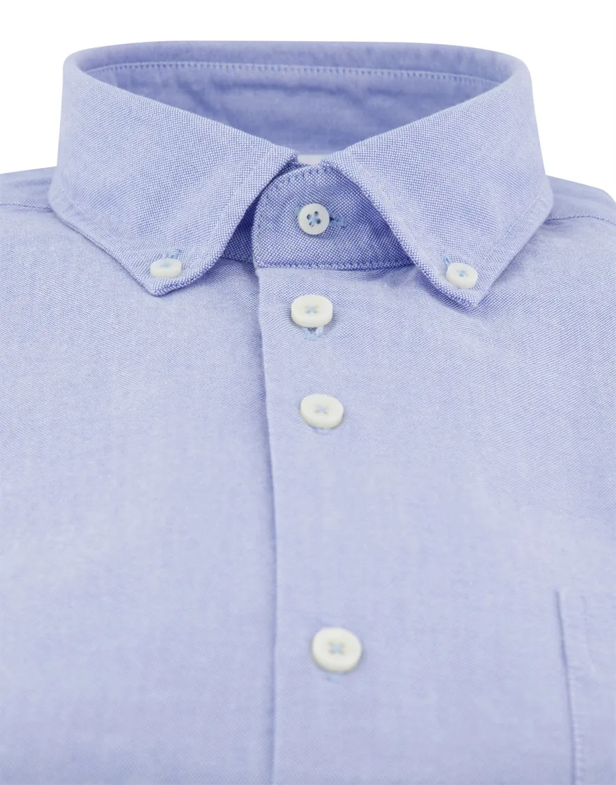 Portofino overhemd blauw button-down lange mouw