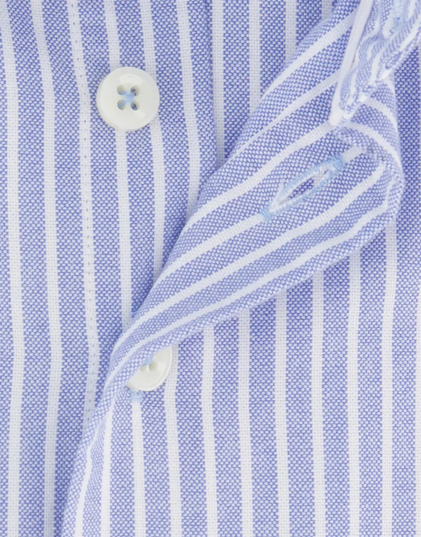 Portofino overhemd lichtblauw gestreept borstzak button-down
