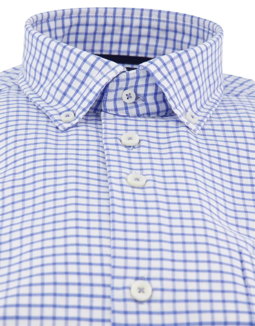 Portofino overhemd wit blauw geruit