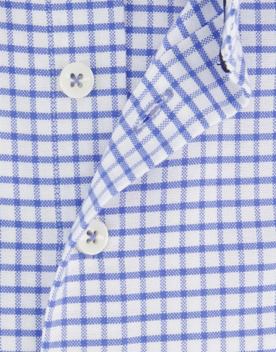 Portofino overhemd wit blauw geruit