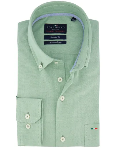 Portofino Portofino overhemd groen button-down