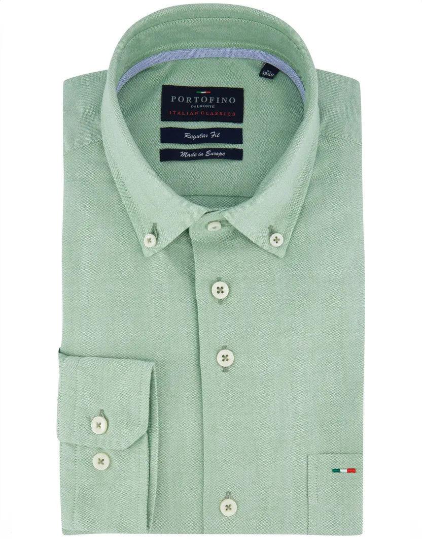 Portofino overhemd groen button-down borstzak