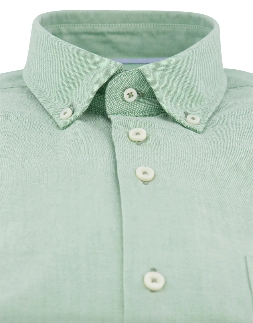 Portofino overhemd groen button-down gemêleerd