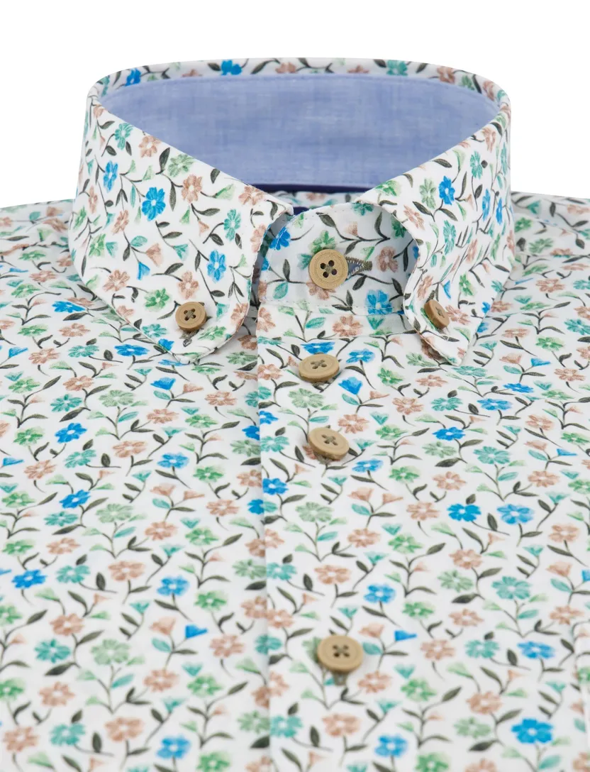 casual overhemd korte mouw bloemenprint Eden Valley