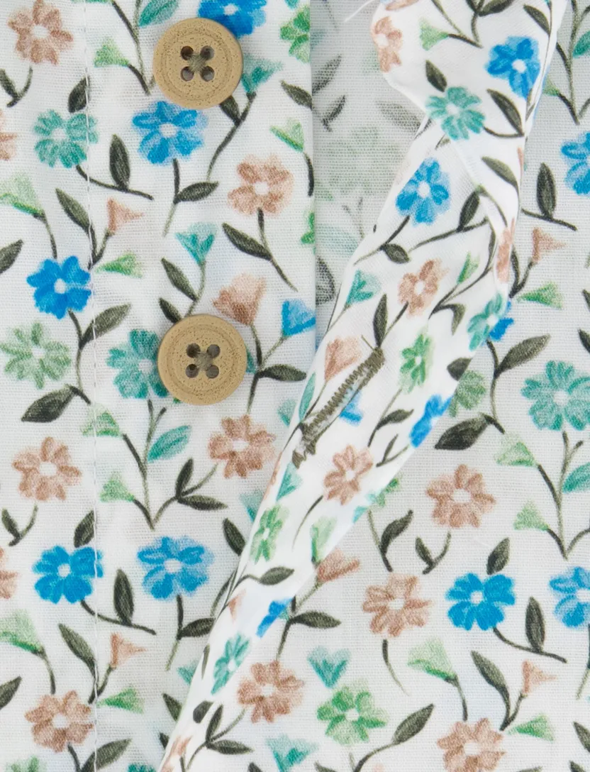 casual overhemd korte mouw bloemenprint Eden Valley