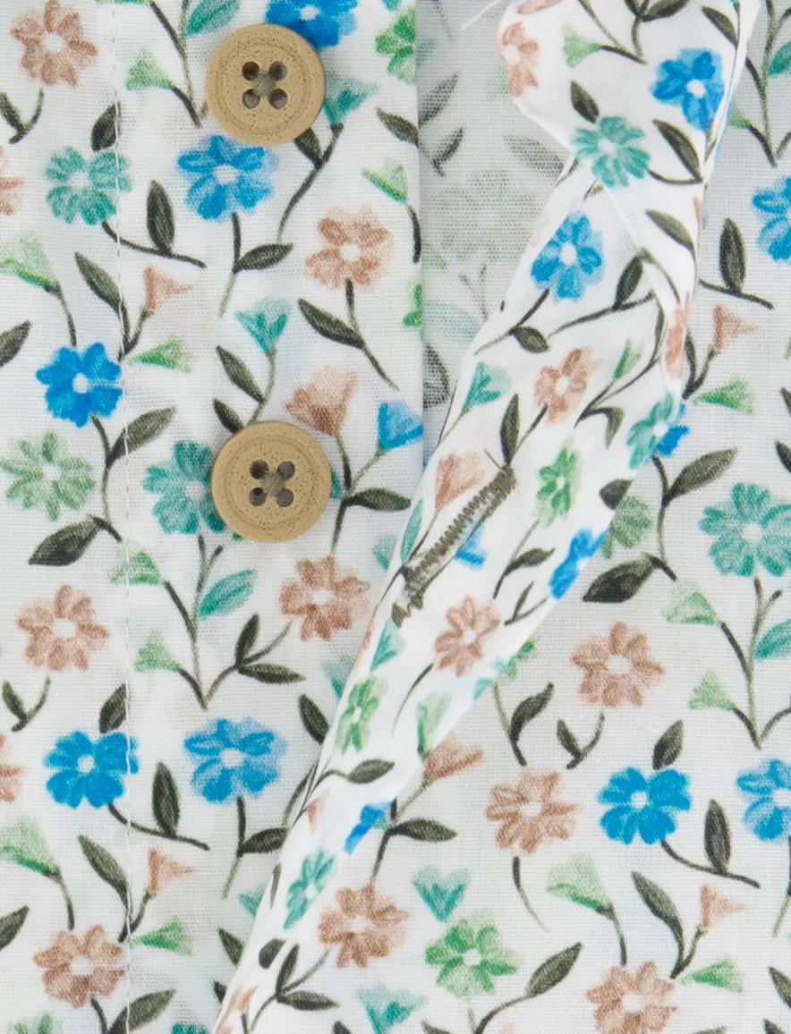Eden Valley Regular Fit overhemd korte mouw bloemenprint