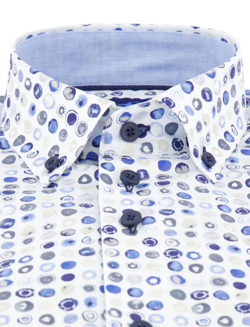 Eden Valley Regular Fit overhemd korte mouw blauw
