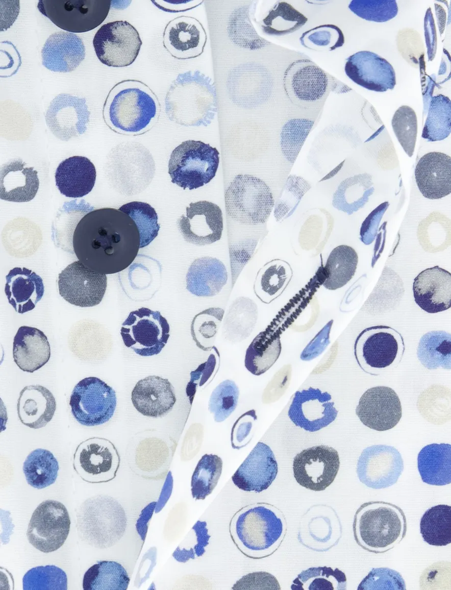Eden Valley overhemd korte mouw Regular Fit blauw geprint