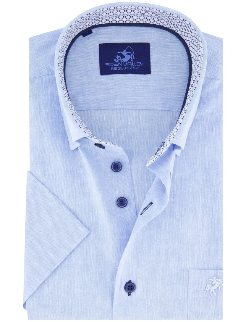 Eden Valley overhemd lichtblauw regular fit button-down