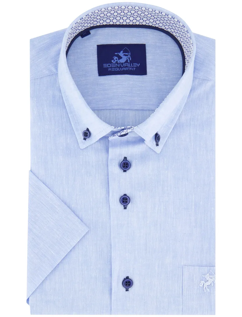 Eden Valley overhemd lichtblauw regular fit button-down