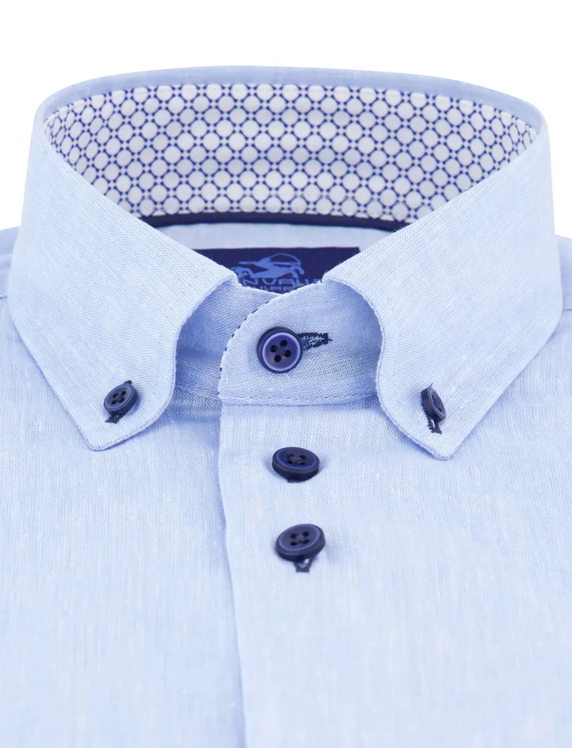 Eden Valley overhemd lichtblauw regular fit button-down