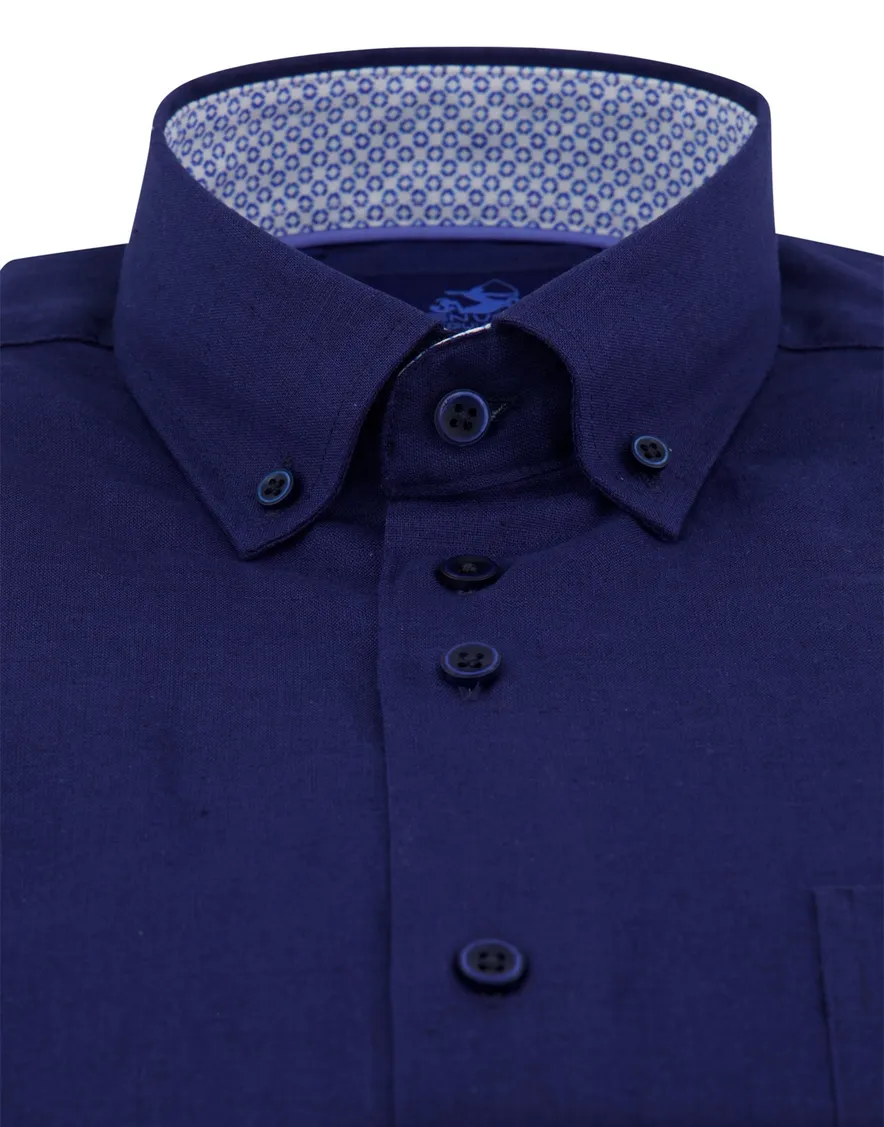 Eden Valley overhemd donkerblauw borstzak