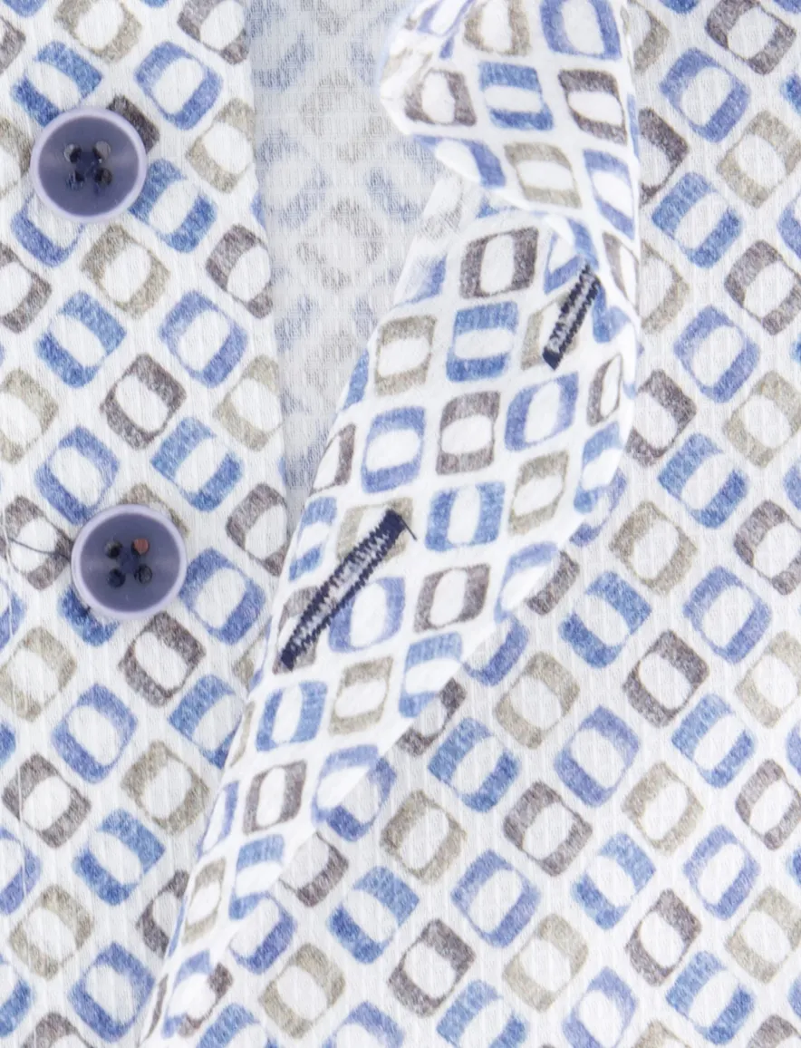 Eden Valley overhemd extra lang wit geprint