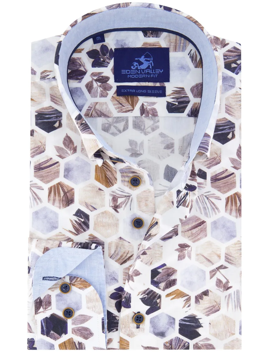 Eden Valley overhemd extra lang hexagon print