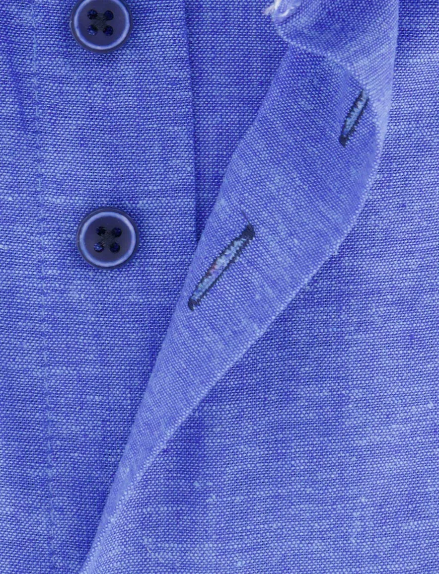 Eden Valley overhemd extra lang blauw linnen