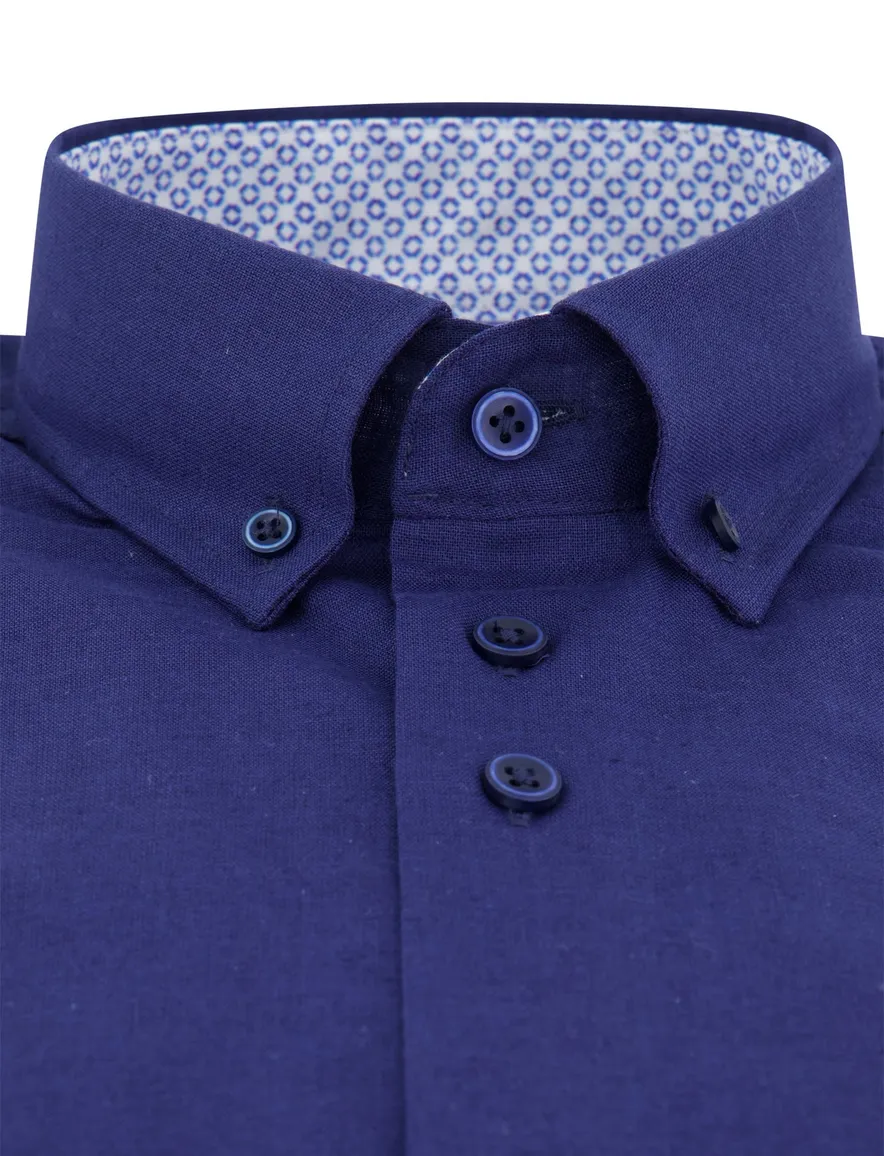 Eden Valley Modern Fit overhemd donkerblauw mouwlengte 7