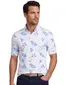 Eden Valley polo extra lang normale fit wit blauw print
