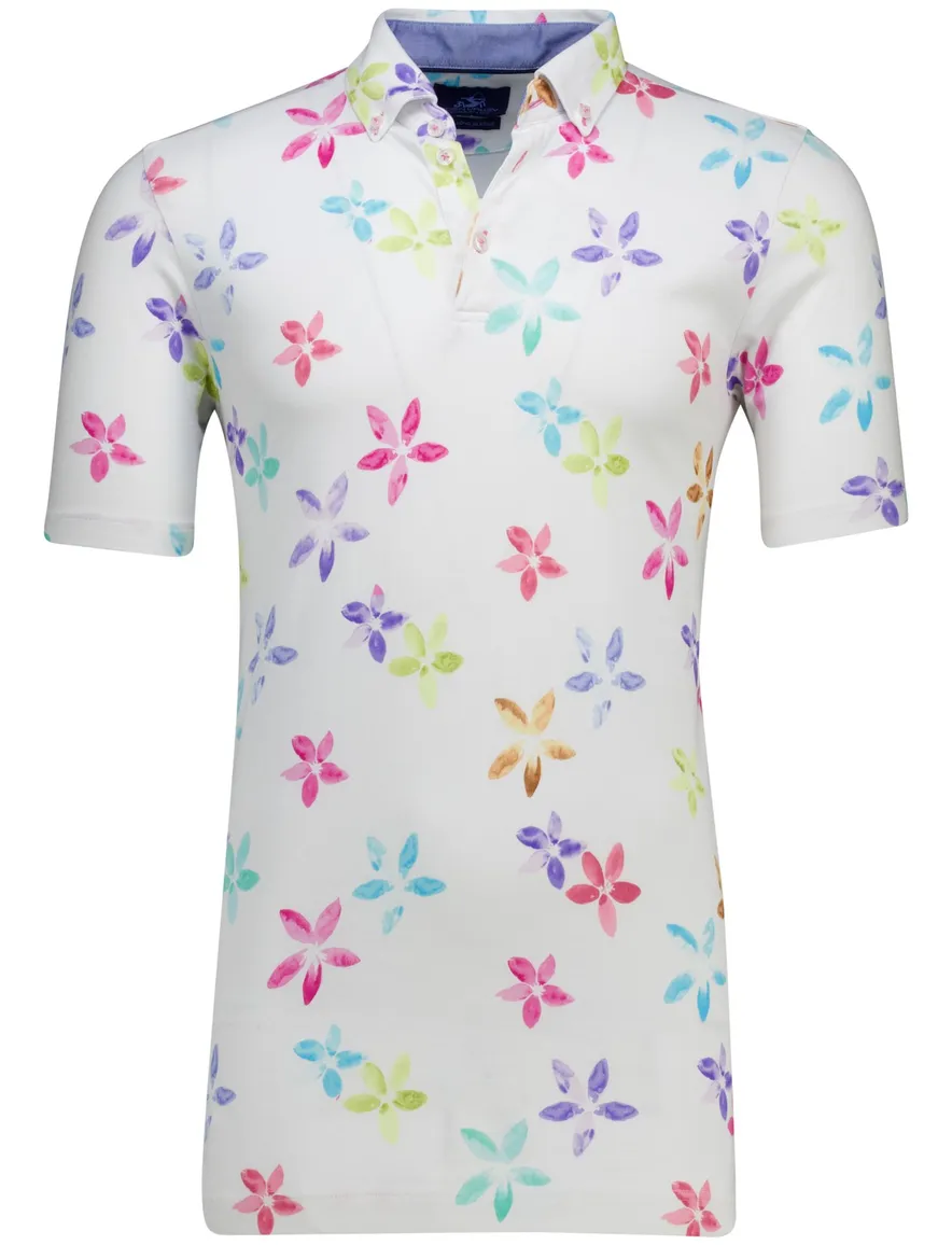 Eden Valley polo extra lang modern fit wit