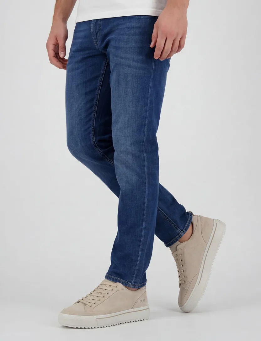Rehab lage sneakers beige effen leer