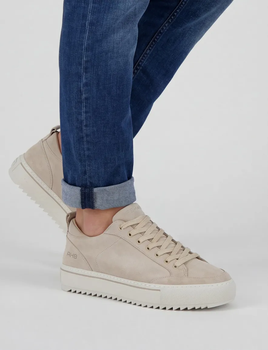 Rehab sneakers beige effen leer