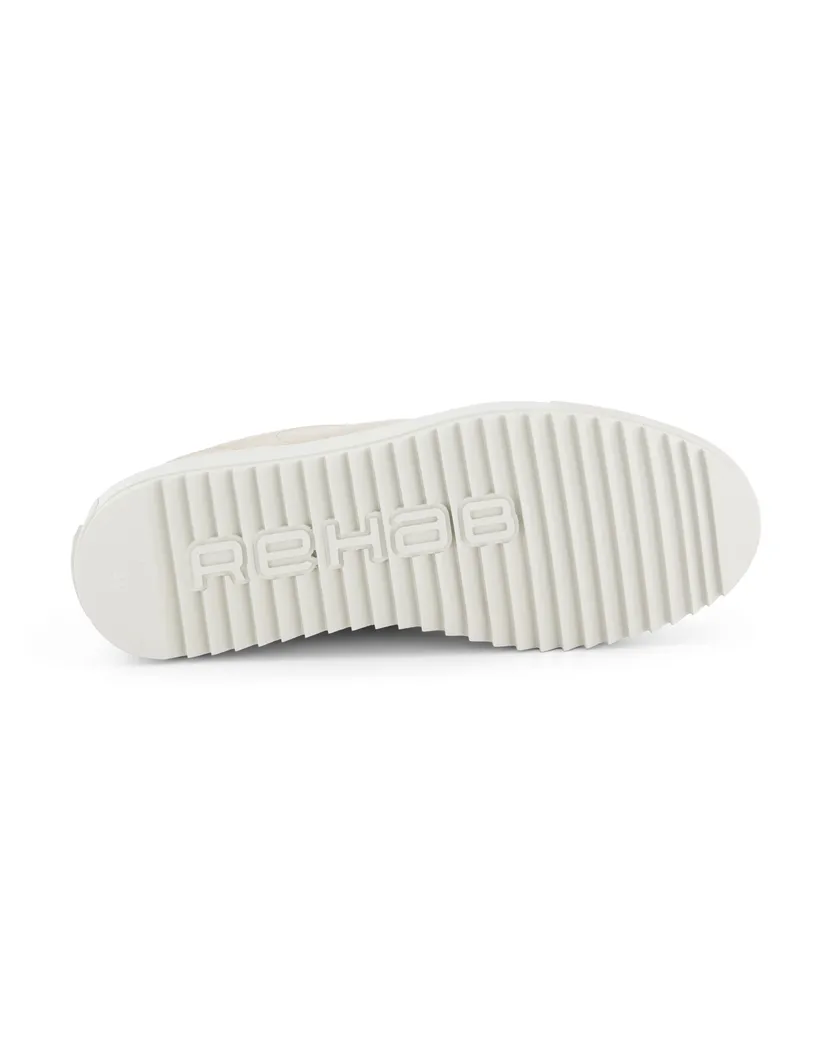 Rehab lage sneakers beige effen leer