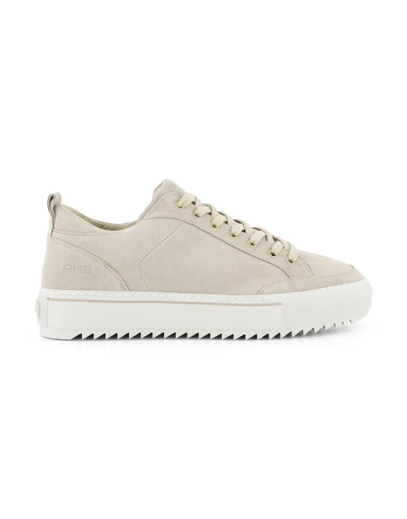Rehab lage sneakers beige effen leer