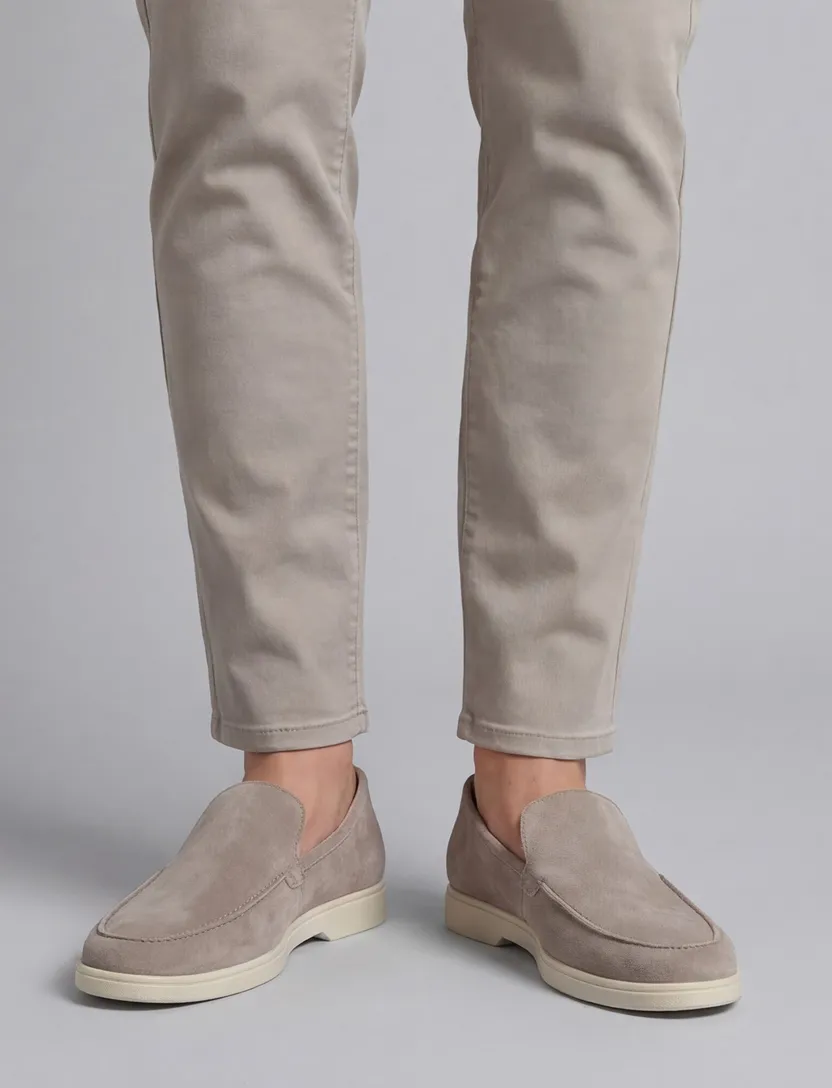 Rehab loafer beige met witte zool SIMON leer