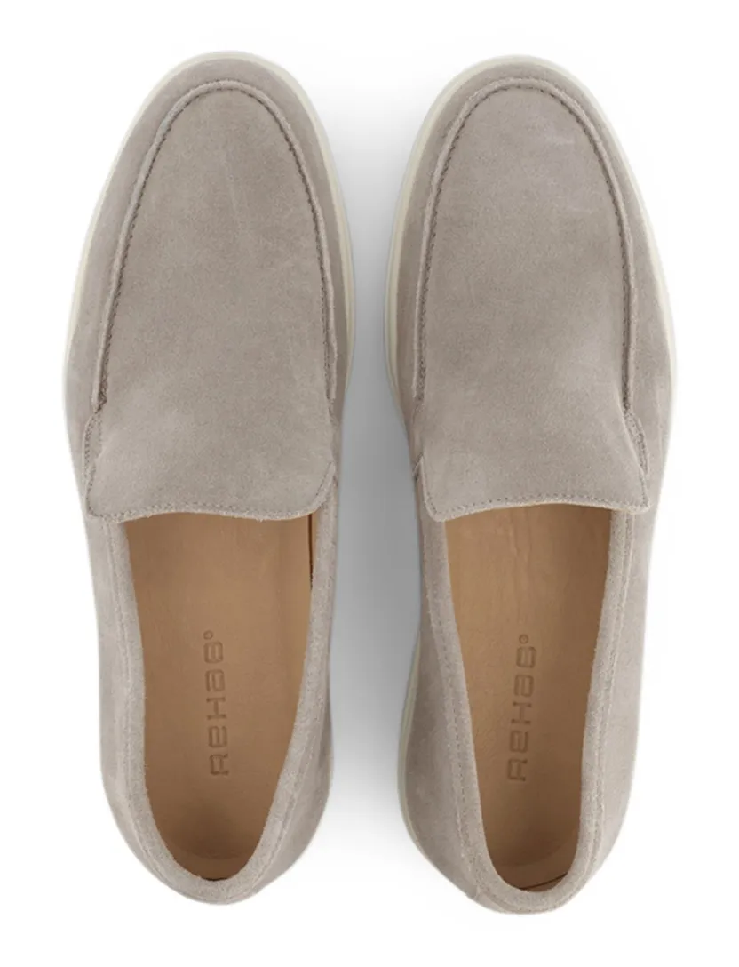 Rehab loafer beige met witte zool SIMON leer