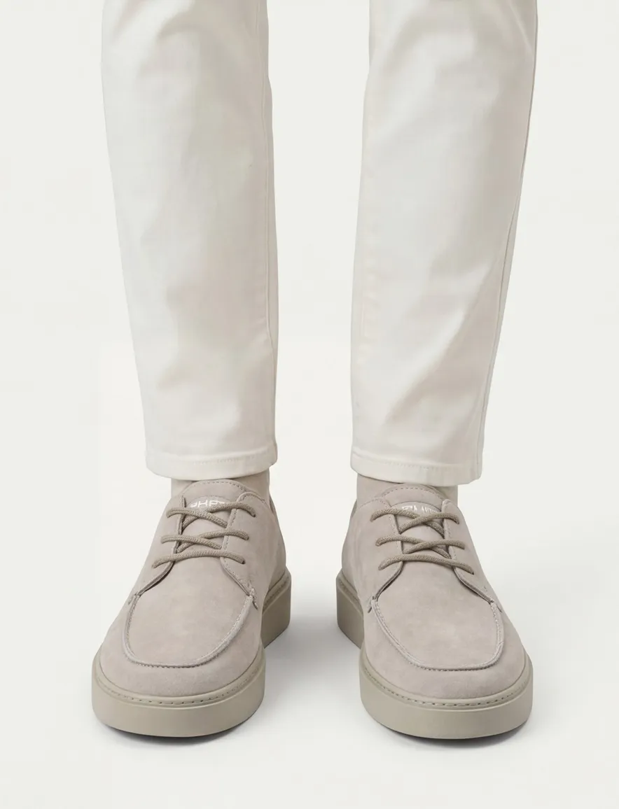 Rehab sneakers creme leer en rubber OZZY effen
