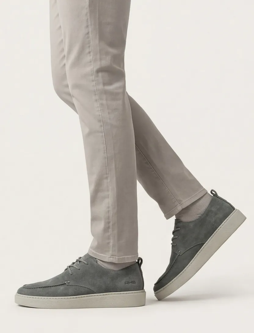 Rehab sneakers grijs effen witte zool OZZY laag