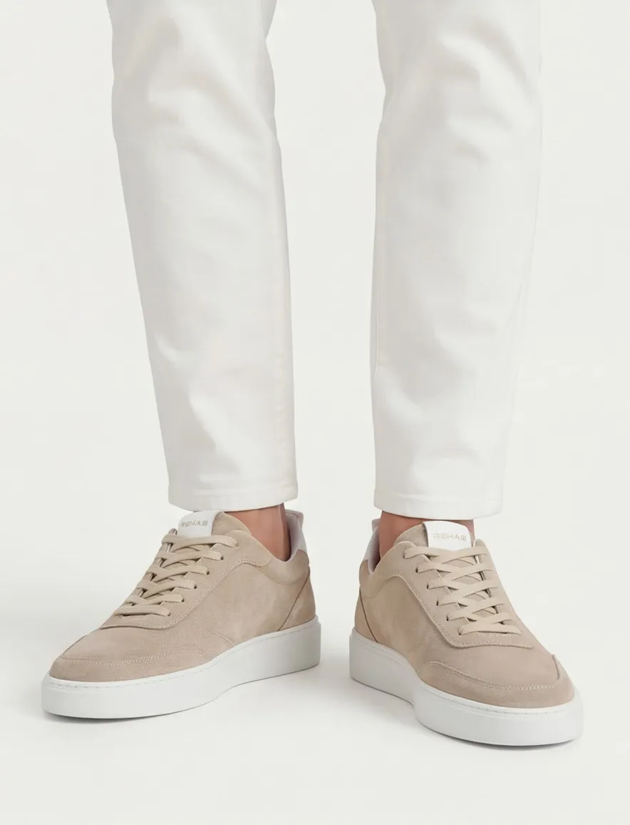 Rehab sneakers beige leer