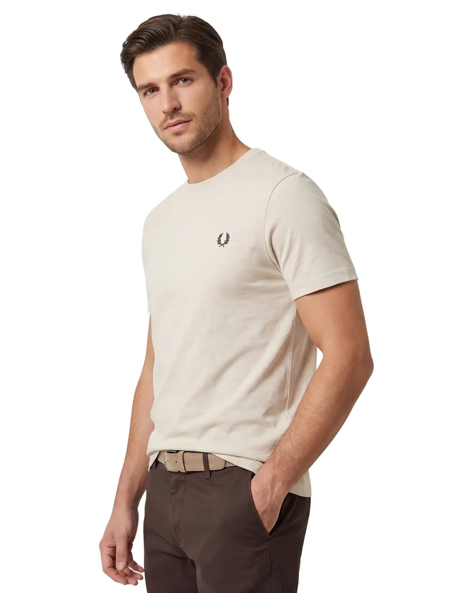 Fred Perry T-shirt beige effen katoen