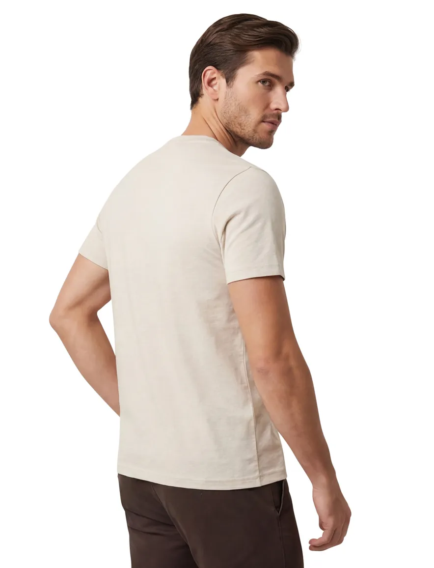 Fred Perry T-shirt beige effen katoen
