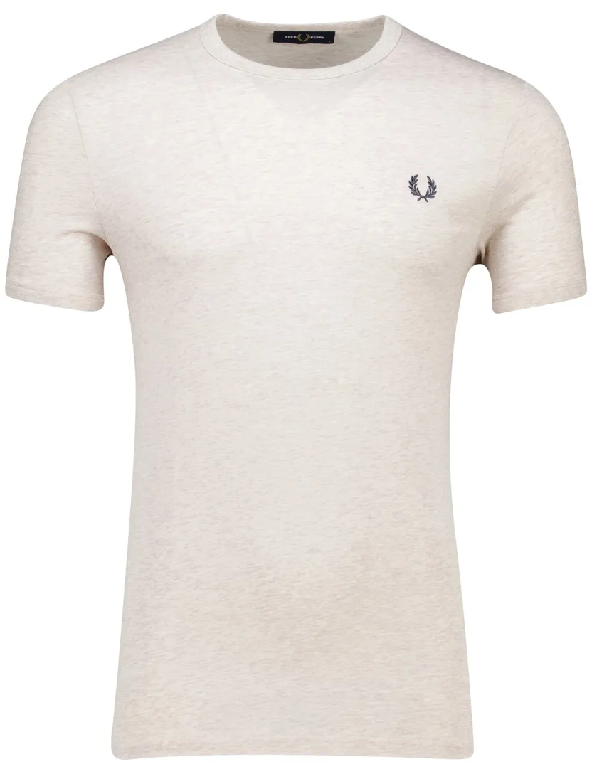 Fred Perry ringer t-shirt lichtbeige gemêleerd