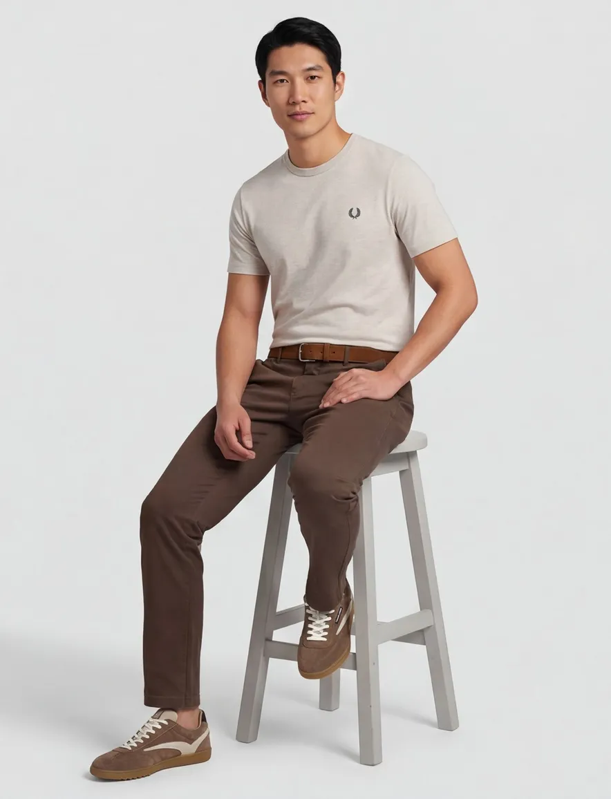 Fred Perry ringer t-shirt lichtbeige