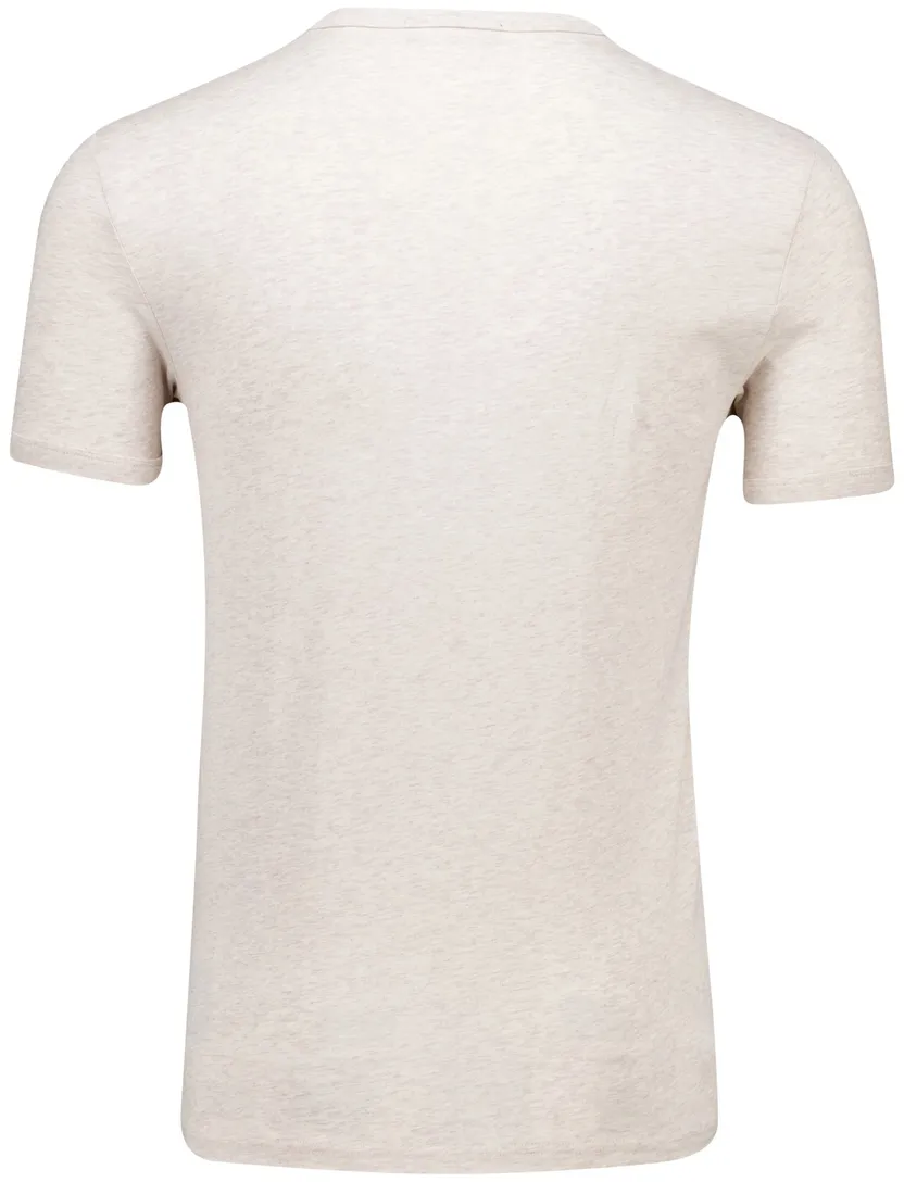 Fred Perry ringer t-shirt lichtbeige gemêleerd