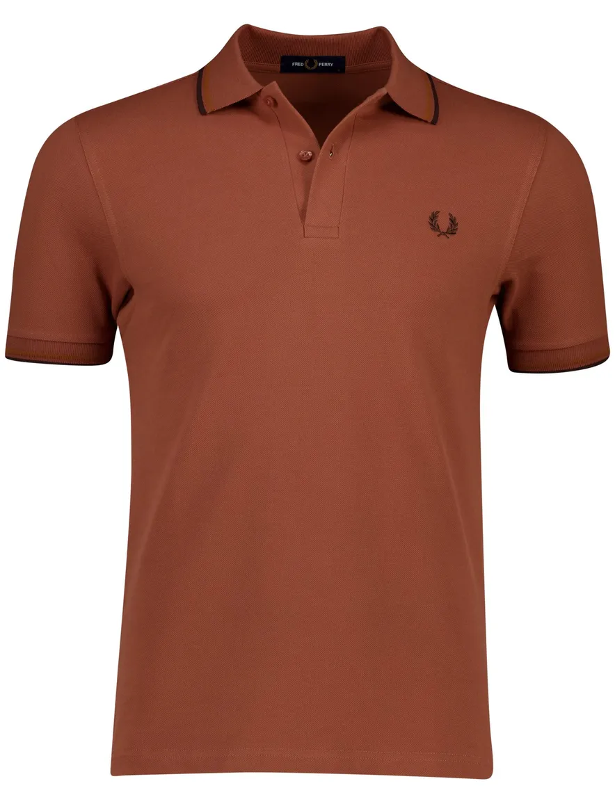 Fred Perry polo bruin katoen