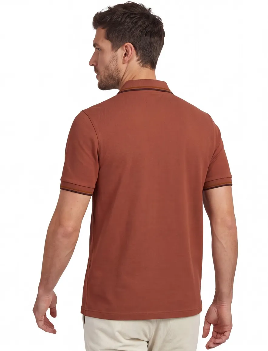 Fred Perry polo bruin katoen normale fit effen pique