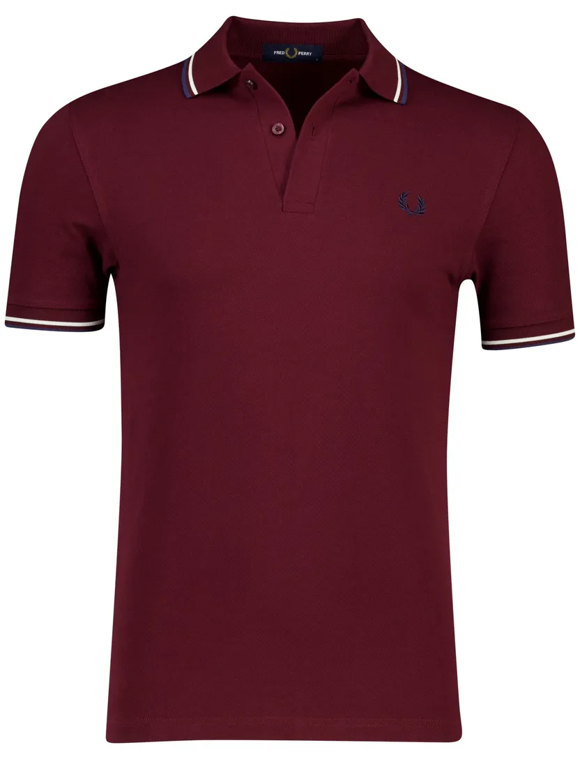 katoenen Fred Perry polo rood effen normale fit pique