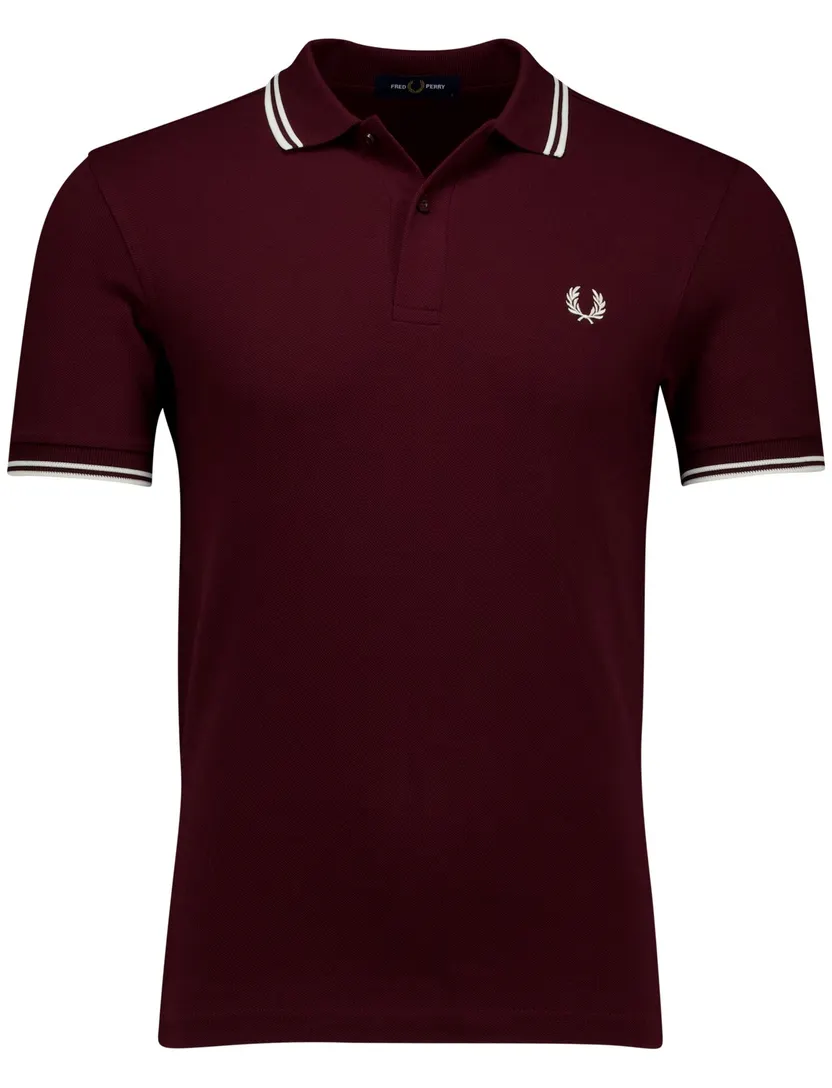 Fred Perry polo bordeaux effen katoen