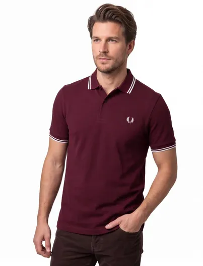 Fred Perry Fred Perry polo bordeaux effen
