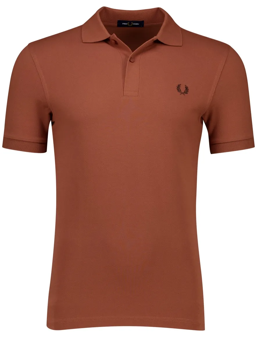 Fred Perry polo bruin effen