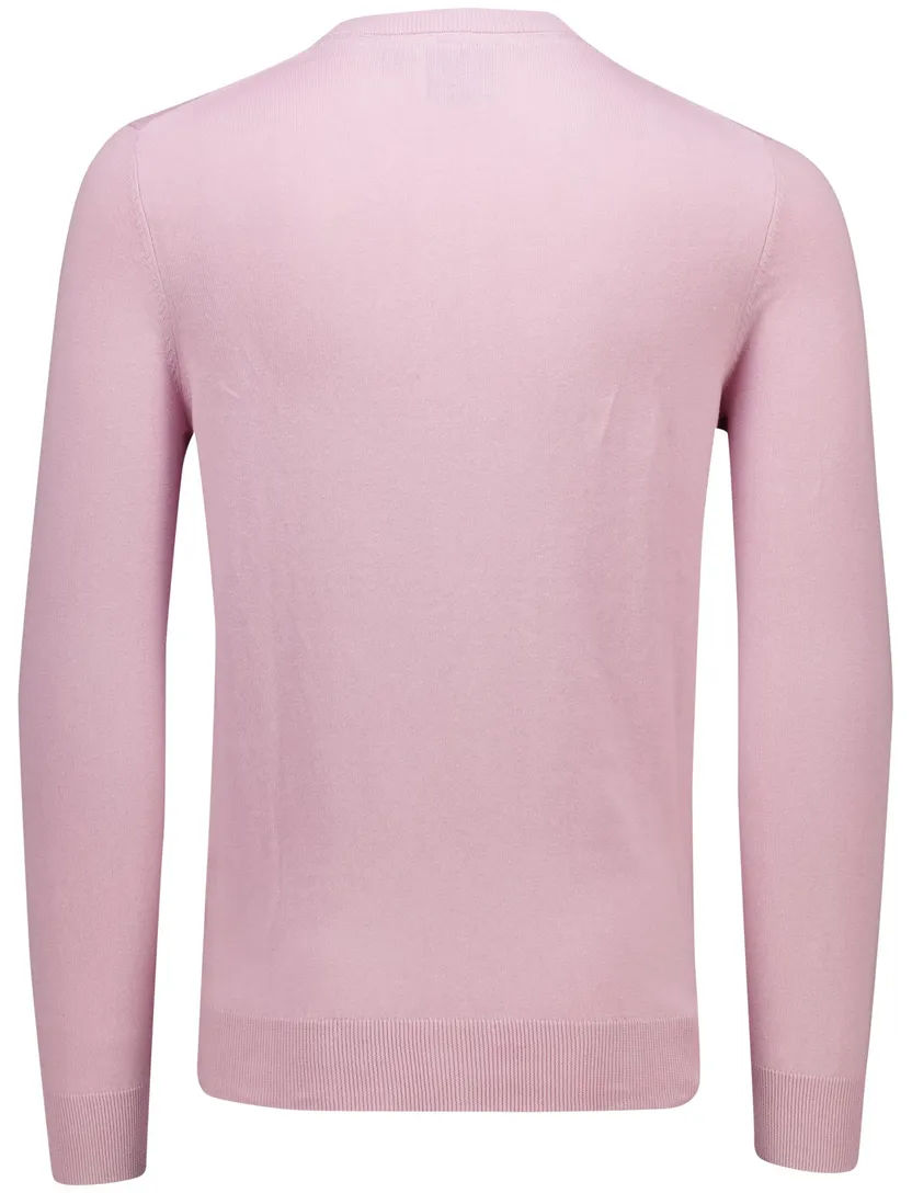 Lyle & Scott trui roze gele vogel effen