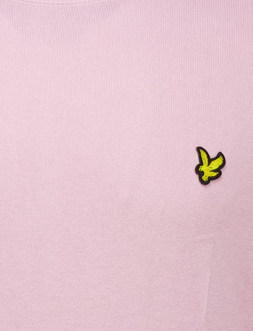 Lyle & Scott trui roze gele vogel effen
