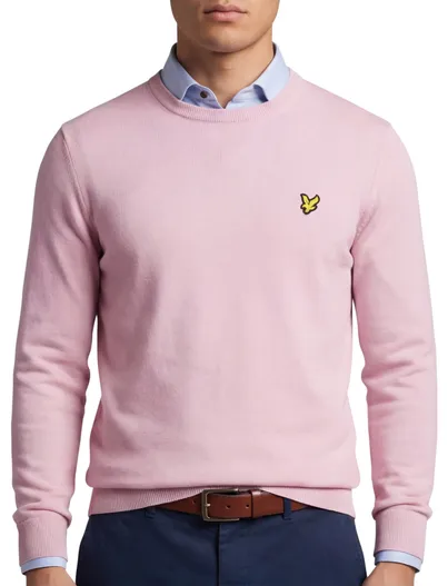 Gant Lyle & Scott trui roze gele vogel ronde-hals