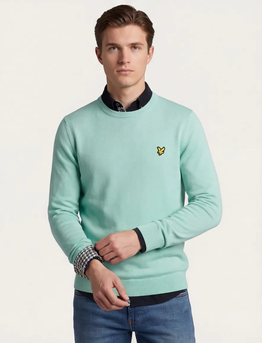 Lyle & Scott trui turquoise