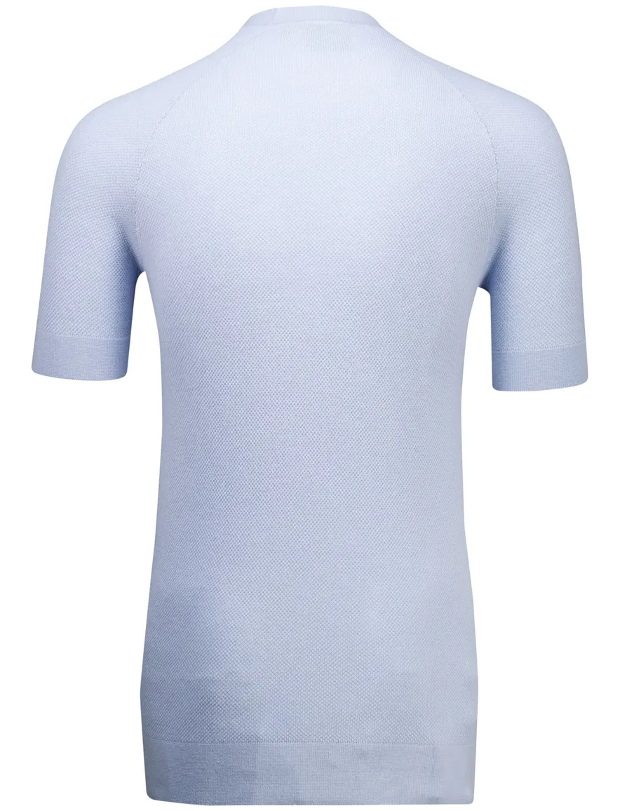 Lyle & Scott T-shirt lichtblauw knitted katoen normale fit