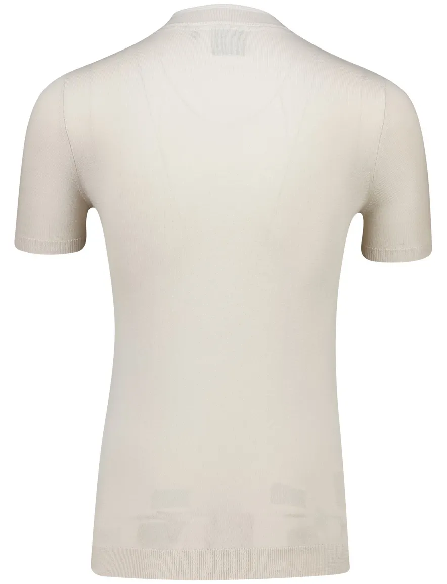 Lyle & Scott T-shirt met rits beige effen