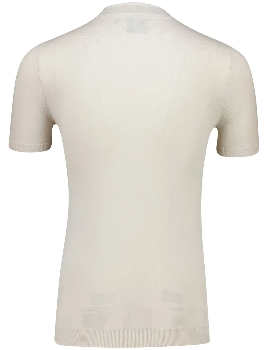 Lyle & Scott T-shirt met rits beige